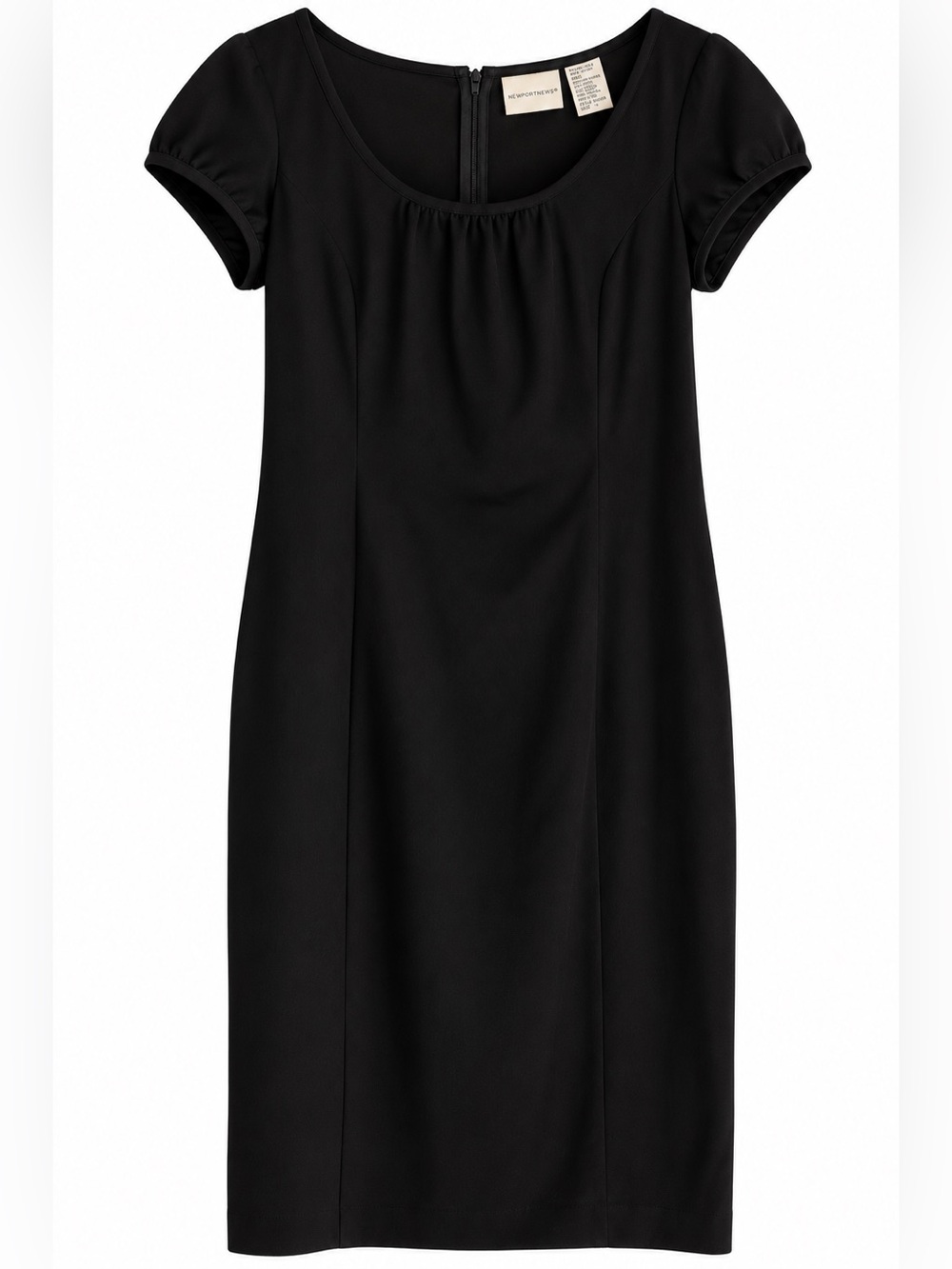 Newport News Black Sheath Dress Size 14 Classic LBD Stretch Career